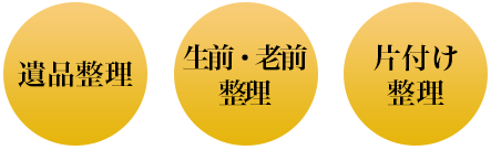 遺品整理、生前・老前整理、片付け・整理